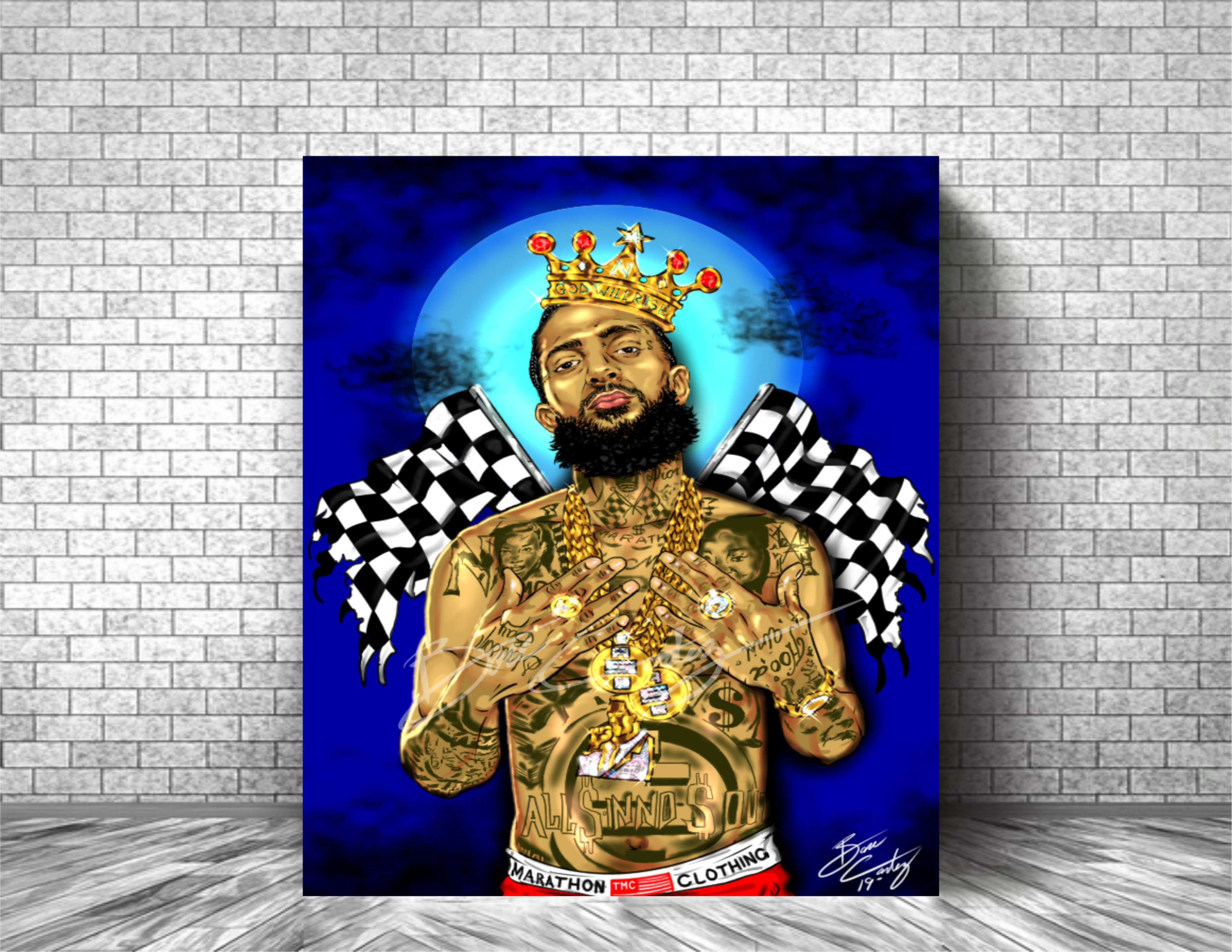 NIP HUSSLE - GOD WILL RISE Art Print
