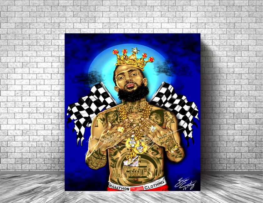 NIP HUSSLE - GOD WILL RISE Art Print